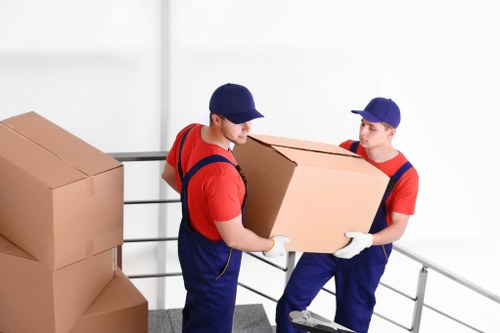 Students using secure storage in Southfields for boxes and luggage