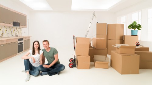 Storage boxes arranged for a Southfields removal service